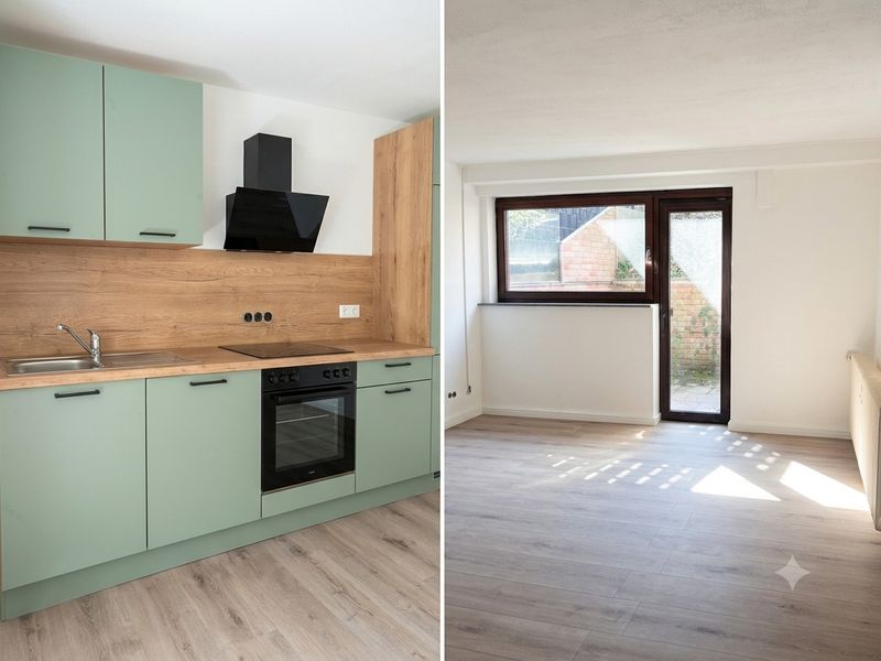 Schöne 2,5-Zimmer-Wohnung mit Südwest-Terrasse & neuer Einbauküche in Duisburg-Baerl